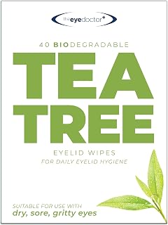 The Eye Doctor Tea Tree Oil Eyelid Wipes - 40 x Single Use Eye Cleaning Wipes for Daily Lid Care - Individual Preservative Free Sensitive Eye Cleaner - Soothes Cleans and Refreshes