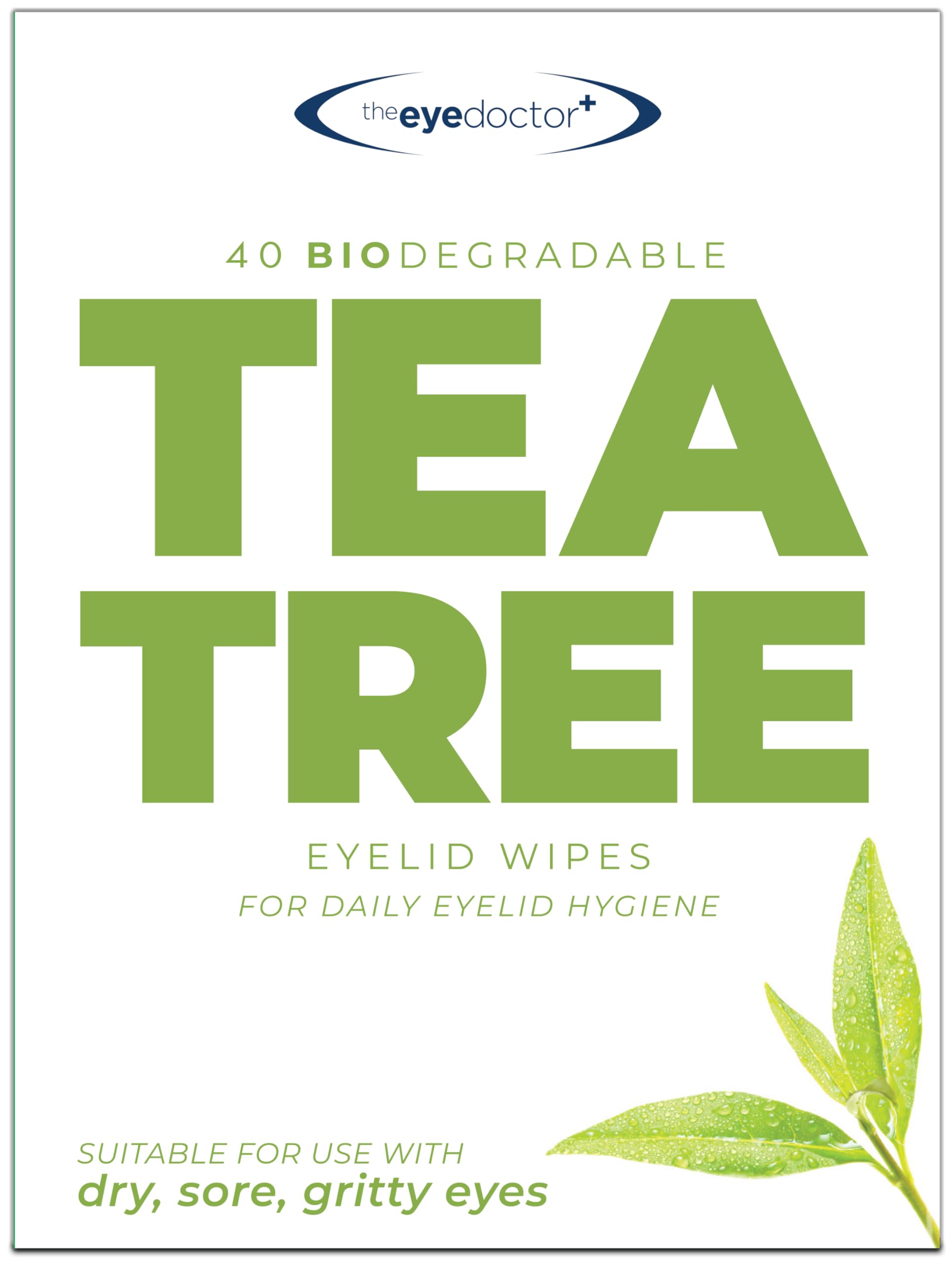The Eye Doctor Tea Tree Oil Eyelid Wipes - 40 x Single Use Eye Cleaning Wipes fo