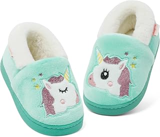 LACOFIA Children's Winter Slippers Plush Slippers for Children