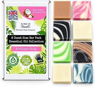 Bristol Soap Company Artisan Soap Guest Size (30g) Soap Pack, 8 | Essential Oil Soaps, Shea Butter & Coconut Oil, Cruelty-Free, Vegan, Gift Set