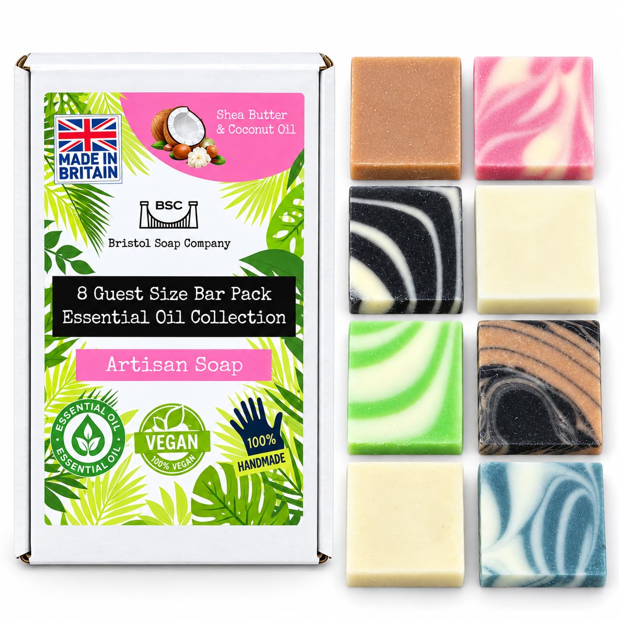 Bristol Soap Company Artisan Soap Guest Size (30g) Soap Pack, 8 | Essential Oil 