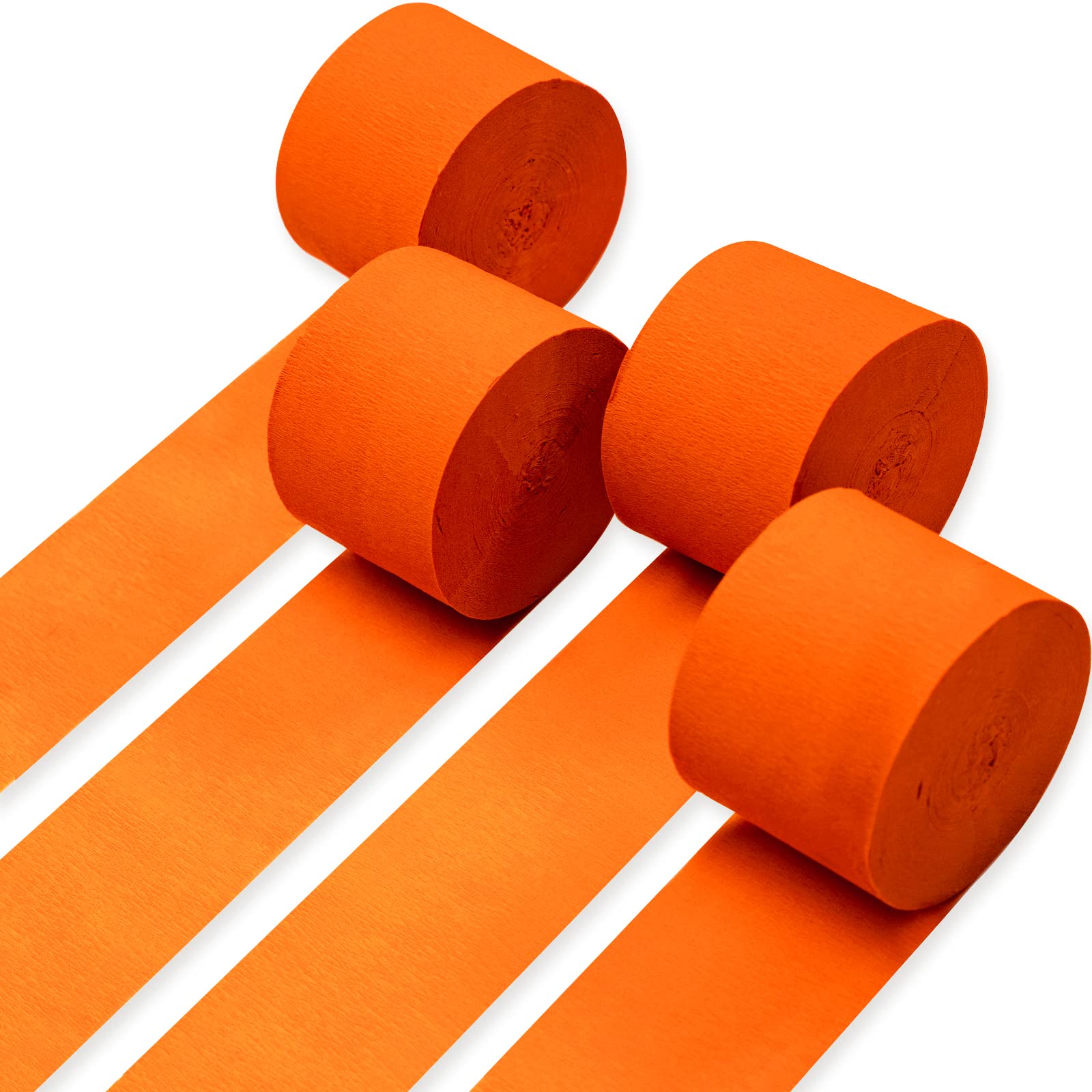 PartyWoo Orange Crepe Paper Streamers 4pcs 328 FT Orange Crepe Paper | Thanksgiv