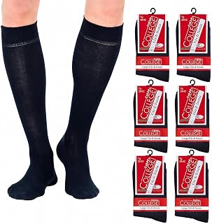 Infinity 9 or 6 pairs long socks man cotton Scotland thread elastic