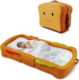 liftoza Toddler Travel Bed Sandwich Style - Portable Toddlers Floor Beds, Foldable Soft Foam Travel Bed for Baby and Kid, Washable Cover Toddler Cot with Safety Rail for Travel, Home/Travel Sleep