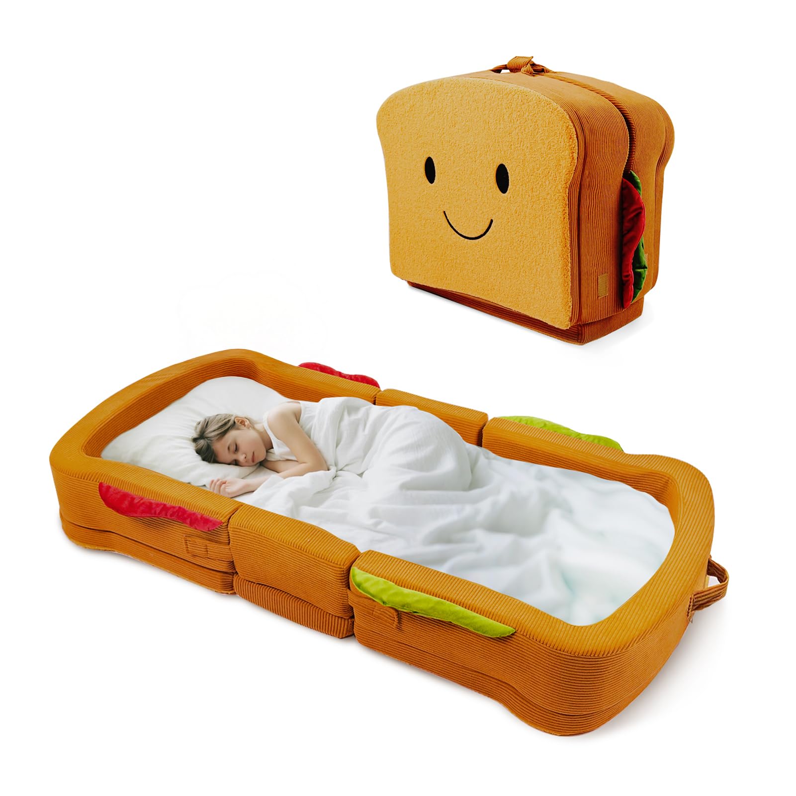 liftoza Toddler Travel Bed Sandwich Style - Portable Toddlers Floor Beds, Foldab