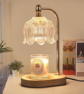 Candle Warmer Lamp with Timer and Dimmer,Electric Gold Candle Warmer Light Gifts for Women Melt Wax Warmer Lamp with 2 Bulbs for Candle Jars House Warming New Home Decor Bedroom