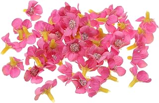 Artificial Daisy Heads 0.8 Inch 50 Pack Silk Fake Flowers for Wedding Floral Bouquet Decor DIY Crafts Dark Pink