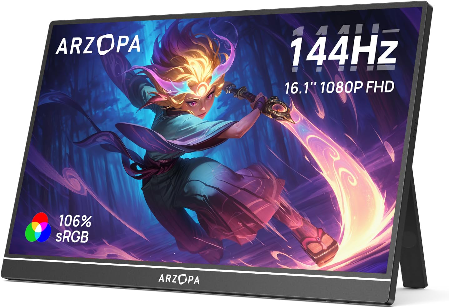 ARZOPA 16.1" 144Hz Portable Gaming Monitor 106% sRGB FHD HDR 144Hz Gaming Monito