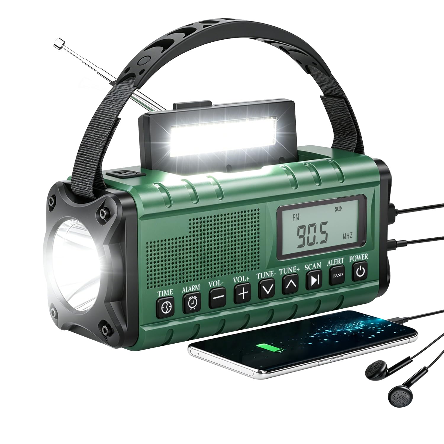10000mAh/37000mWh Emergency Radio-Weather Radios Portable AM FM Auto Scan | with