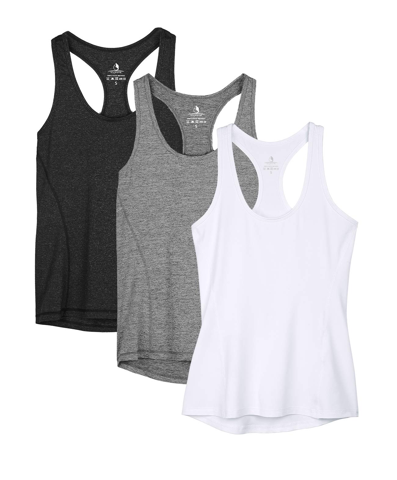 icyzone Women's Tank Top Sports Running Racerback Top Sleeveless Fitness Gym Shi