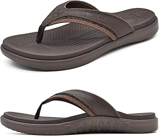 KuaiLu Flip Flops Men's Sports Toe Separator Sandals with Arch Support