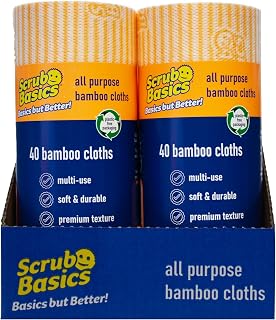 Scrub Daddy Scrub Basics All Purpose Bamboo Cloths, 6 Rolls