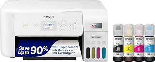 Epson EcoTank ET-2803 Wireless Color All-in-One Supertank Printer | Cartridge-free print, scan, copy; up to 10 ppm, borderless photo printing, AirPrint; ideal for home and everyday use