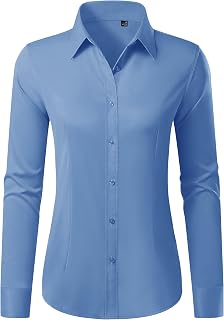 Button Down Shirts for Women Wrinkle Free Dress Shirt Classic Fit Long Sleeve Casual Business Blouse Work