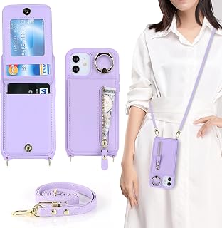 iPhone 12 mini Case Shoulder Ring Attached Case Strap Case Back Flip Wallet Style Top and Bottom Open Shoulder Ring Strap Pouch iPhone12mini iPhon12mini iPhone12 mini iPhon12mini iPhone 12 mini Case