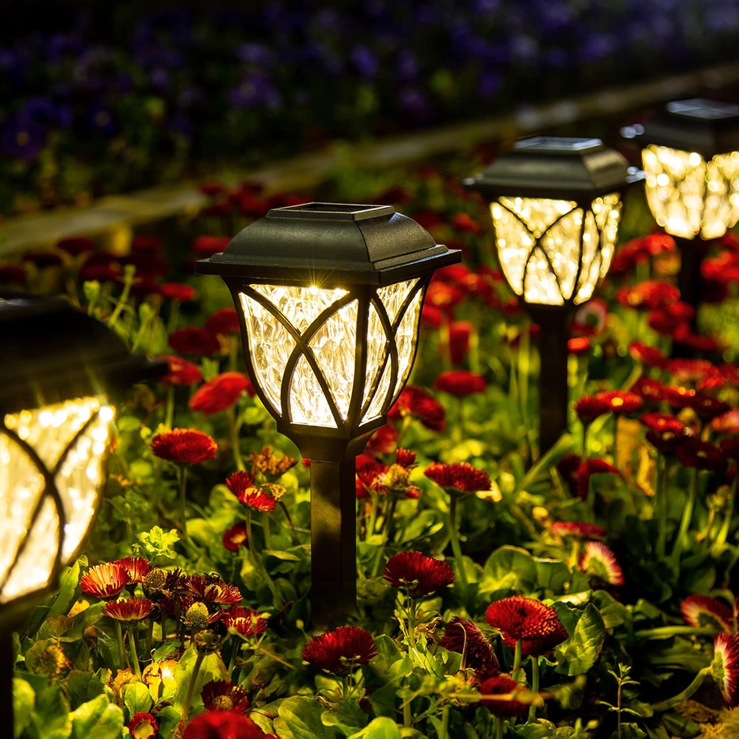 GIGALUMI 6 Pack Solar Lights Outdoor Waterproof, LED Solar Garden Lights | Outdo