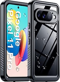 Temdan Designed for Google Pixel 11 Pro Case Waterproof, Built-in Screen & Camera Protector IP68 Underwater Full Body Military Dropproof Shockproof Protective Case for Pixel 11 Pro 6.3" Black/Clear