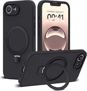 SKYLMW Case for iPhone 16E with Stand,6.1" Black