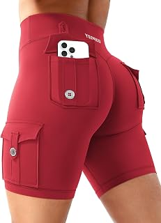 YEOREO CoreFlex Women Workout Cargo Shorts 8"