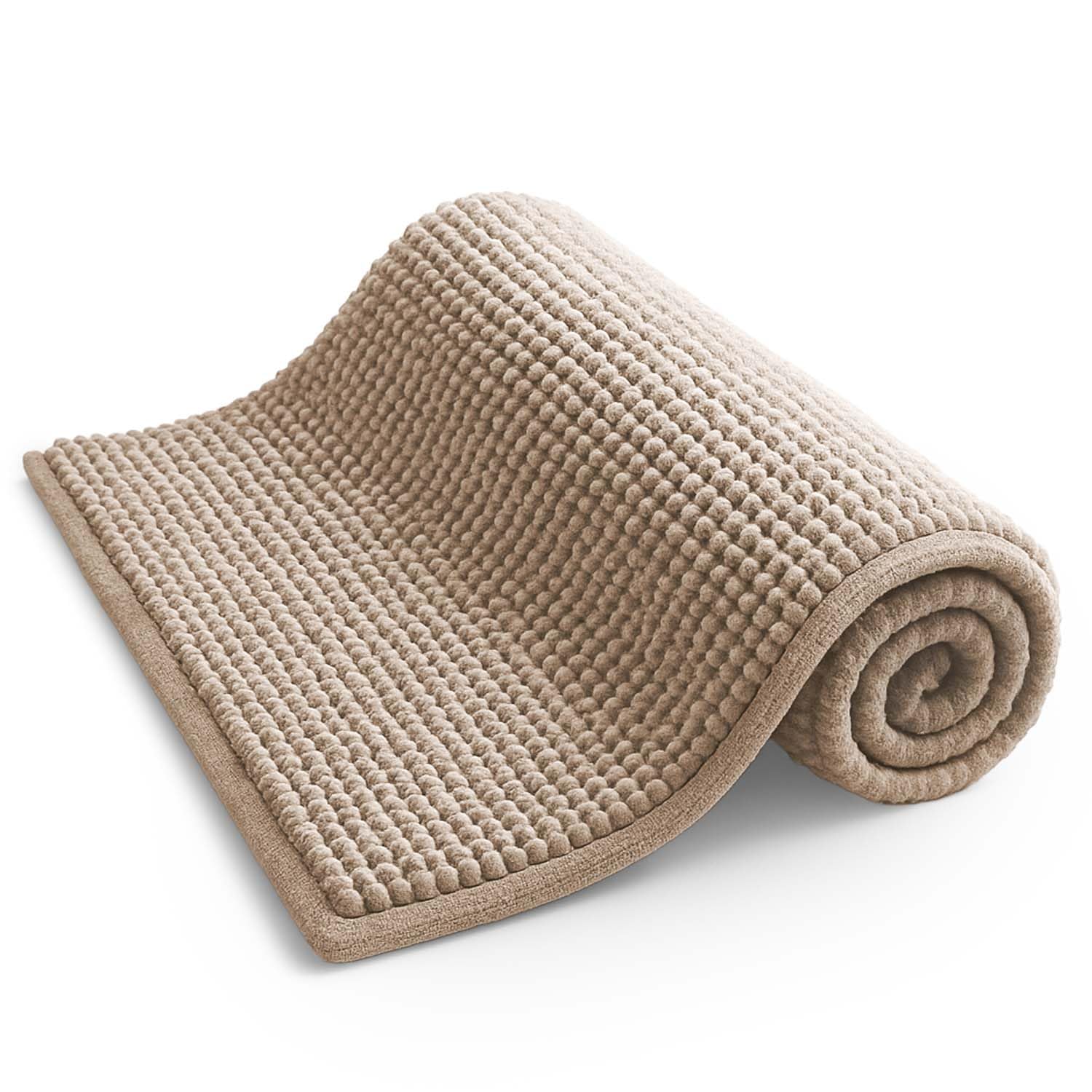 KEPLIN Non-Slip Microfibre Bath & Toilet Mat, Plush Rug 40x60cm Beige | Bath & t