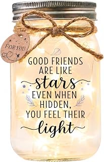 Friendship Gifts for Women, Best Friend Birthday Gifts Mason Jar Light | Thanksgiving & Christmas Gift for Women, Best Friend Gift for Women, Warm LED Keepsake for Birthdays and Farewells