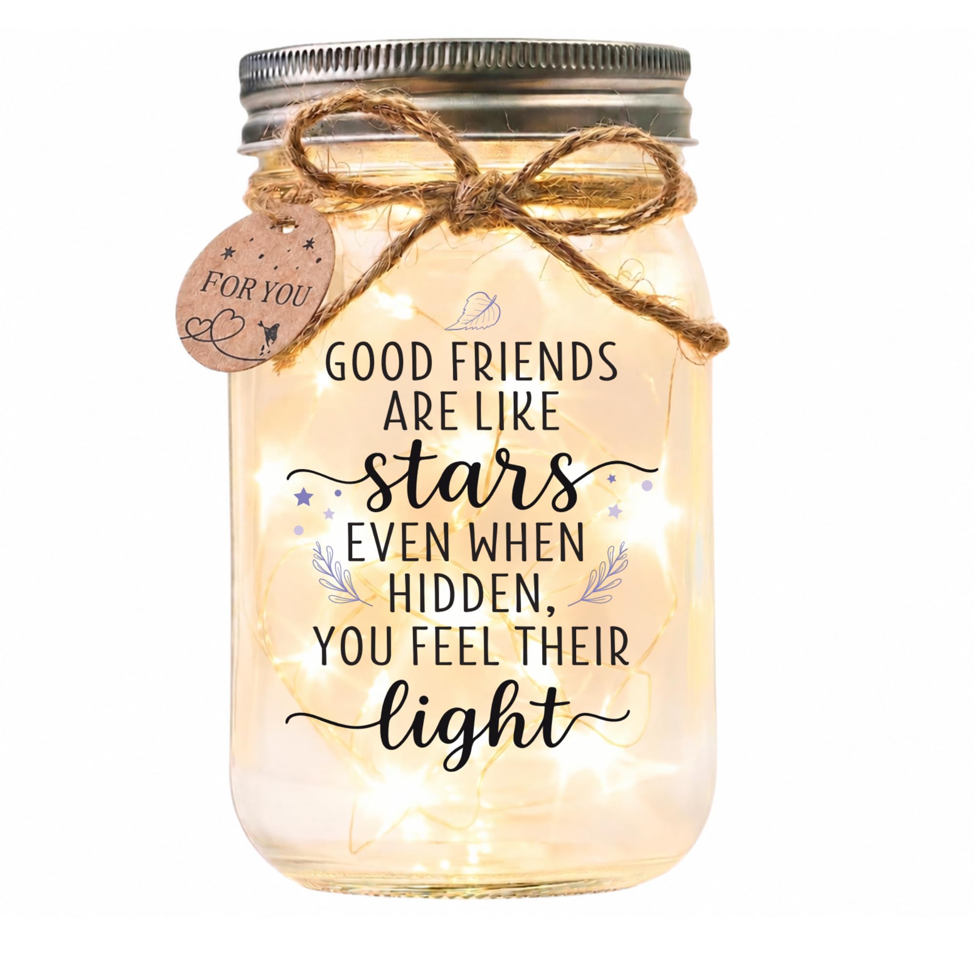 Friendship Gifts for Women, Best Friend Birthday Gifts Mason Jar Light | Thanksg