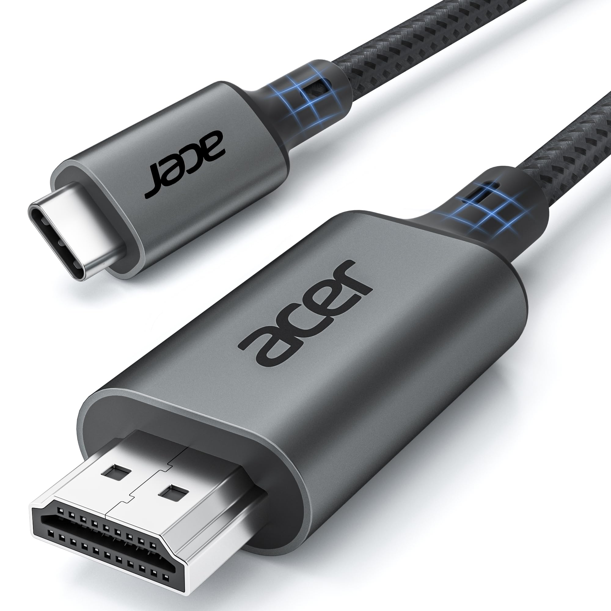 Acer USB C to HDMI Cable 2m (4K@60Hz 2K@165Hz) Thunderbolt 3/4/5 HDR, Nylon | Al