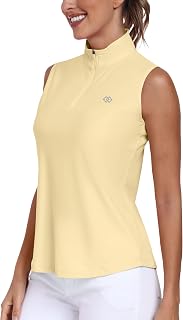 AIRIKE Ladies Golf Polo Shirt Sleeveless Summer Sports Athletic Work Wear Fashion Quick Dry Tank Tops for Women