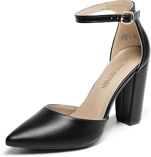 DREAM PAIRS Women's Coco High Heels Chunky Pumps