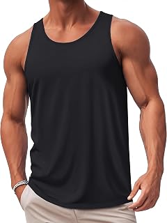MAGCOMSEN Men's Tank Top Cotton Casual Workout Sleeveless Muscle Breathable Tank Shirt for Bodybuilding Gym Beach