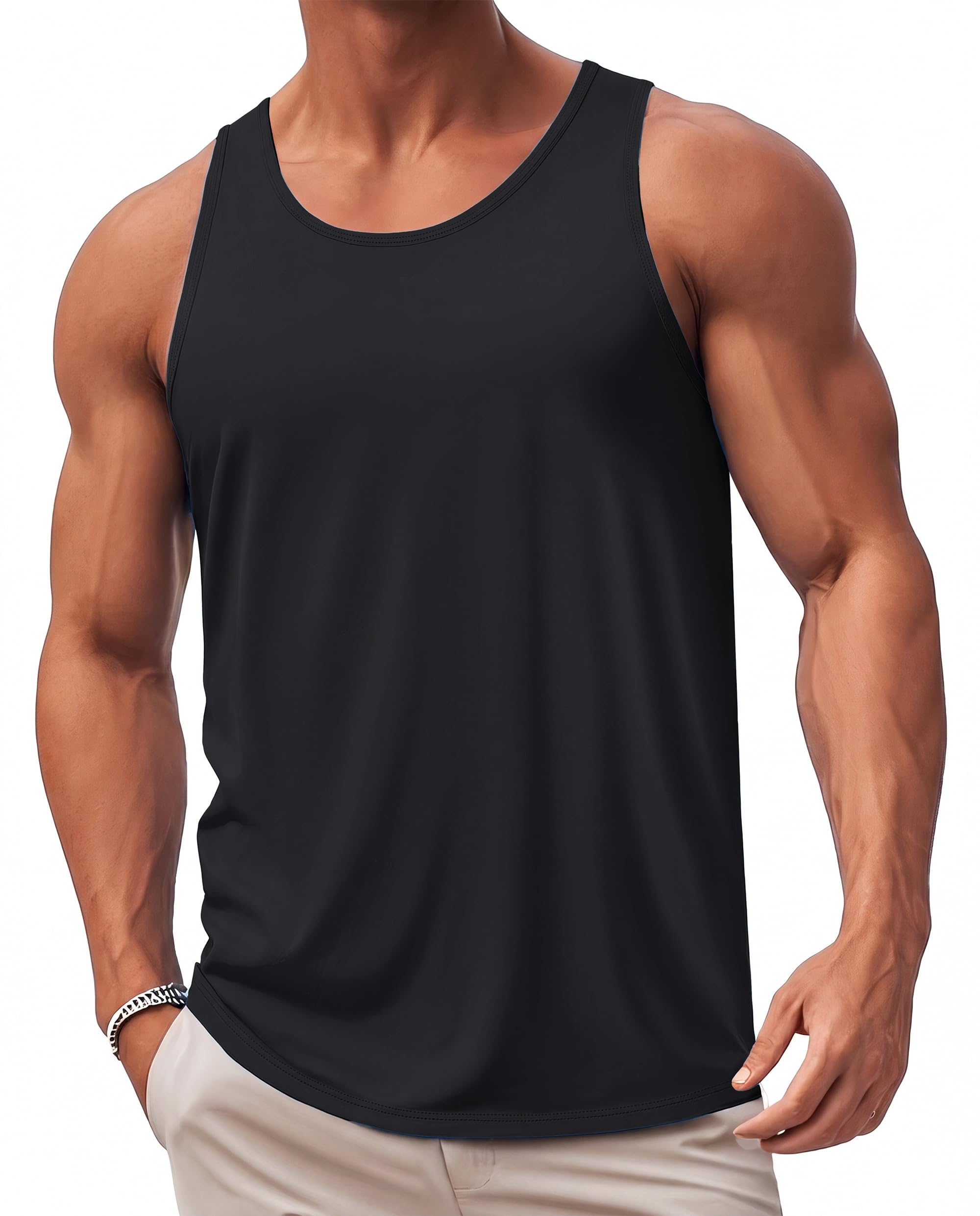 MAGCOMSEN Men's Tank Top Cotton Casual Workout Sleeveless Muscle Breathable Tank