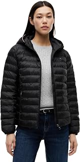 Tommy Hilfiger Women's Padded Global Stripe Hooded Down Jacket