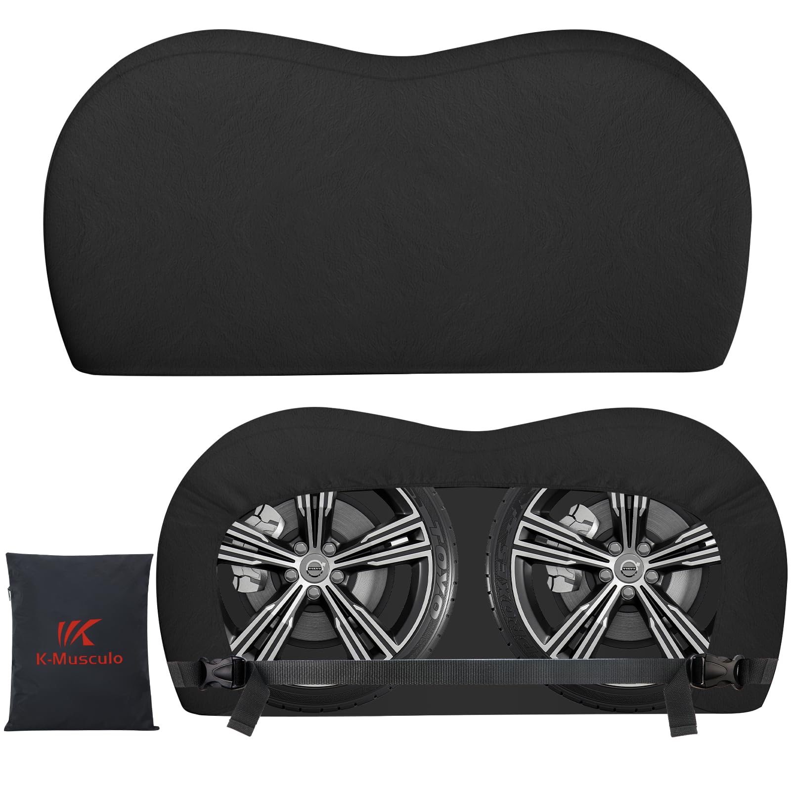 K-Musculo RV Tire Covers, Dual Axle Wheel Cover PVC Heavy-Duty Vinyl, 2 Pack RV 
