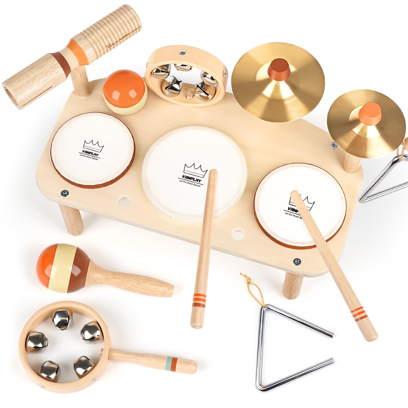 Vanplay Kids Drum Set, Montessori Toys for 2 3 Year Old Boy Girl Gifts | 11 in 1