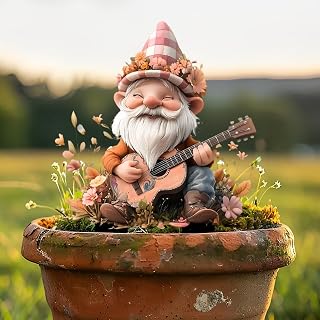 Dwarf Guitar Acrylic Garden Stake, Acrylic Indoor Outdoor Decoration Suitable for Flower Pots and Landscape Landscaping, Suitable for Yard and Lawn