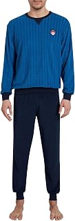 Götzburg Men's Long Pyjamas - Terry Towelling Pyjamas Brown 100% Cotton with Cuffs, Chest Pocket and Side Pockets