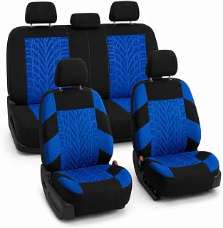 FH GROUP Universal Fit Fabric Car Seat Covers Full Set for Front Low Back Seats Airbag Compatible Rear Seat