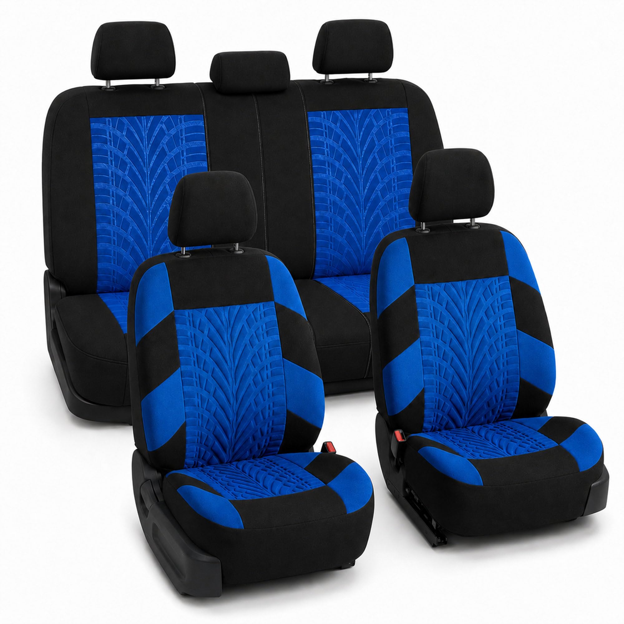 FH GROUP Universal Fit Fabric Car Seat Covers Full Set for Front Low Back Seats 