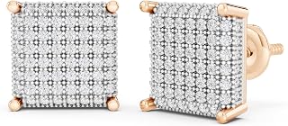 Dazzlingrock Hip Hop Studs Unisex Design Ladies Mens Real Diamond Earrings