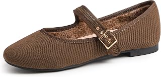 Feversole Women's Winter Mary Jane Fashion,Elegant Women's Casual Shoes Ballerinas Soft Bottom Comfortable Walking Daily Mary Jane Fashion Shoes