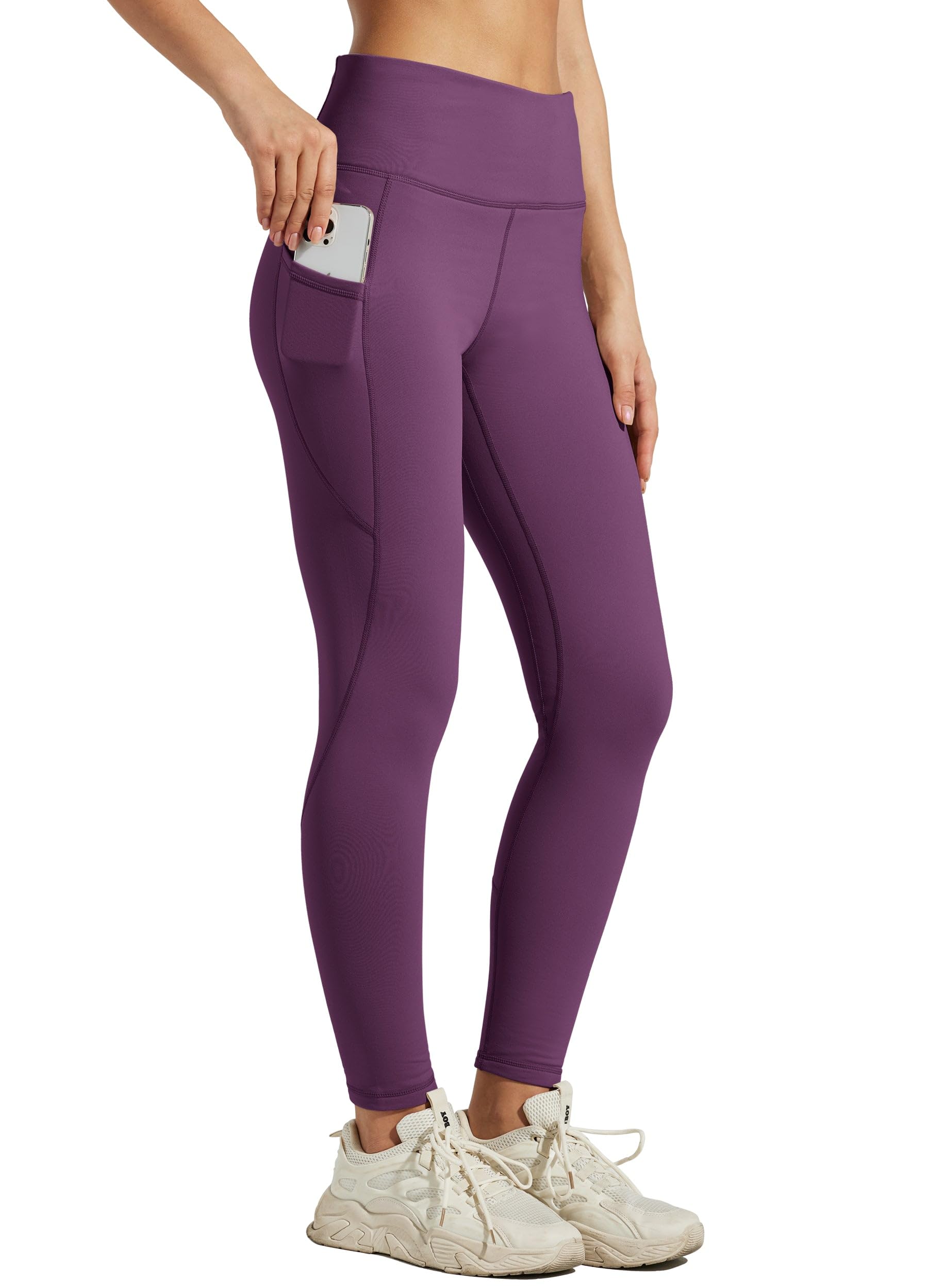 Willit Leggings da donna foderati in pile termici invernali da yoga pantaloni ca