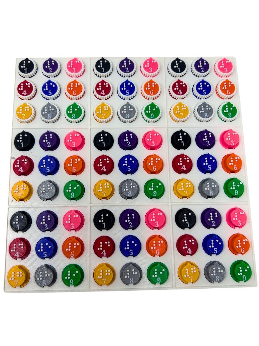 Braille and Tactile Sudoku Game/Puzzle for The Blind and Sighted Adults, Teens, 
