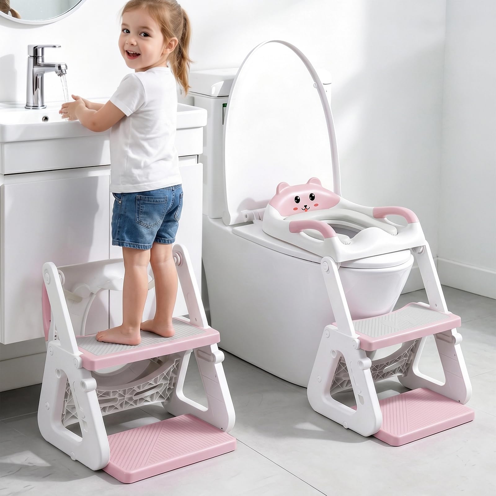 Orzbow Potty Training Seat with Step Stool, Toddler Toilet Seat with Ladder | 7 