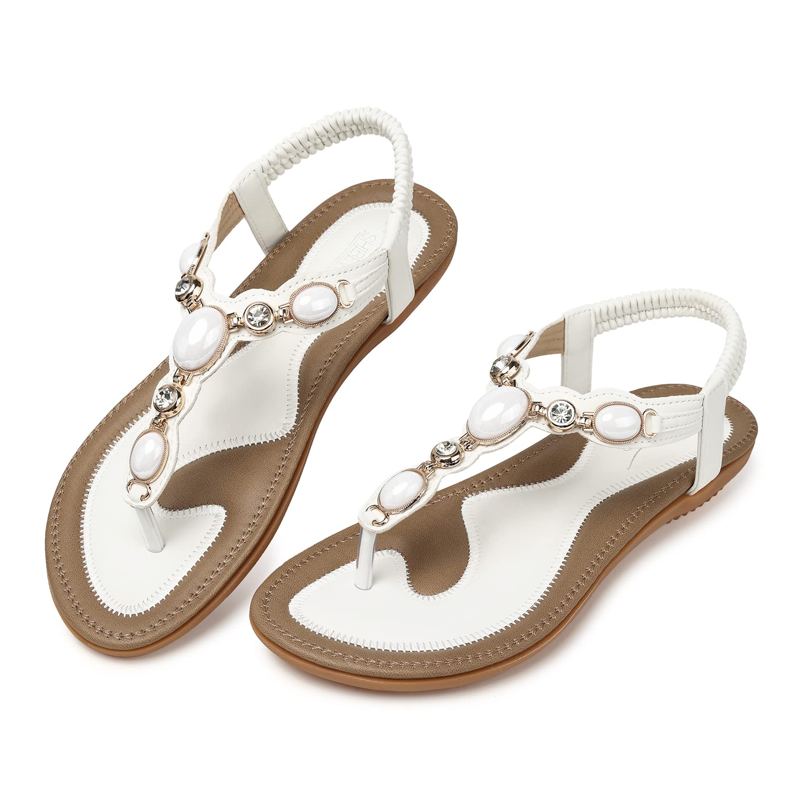 SHIBEVER Dressy Flat Women Sandals: Comfortable Summer Thong Flats Sandal