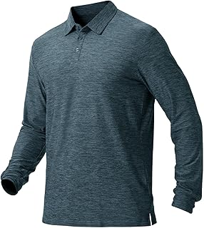 NAVISKIN Men's Quick Dry Golf Polo Shirt UPF 50 Long Sleeve Short Sleeve Moisture Wicking Polo Shirt