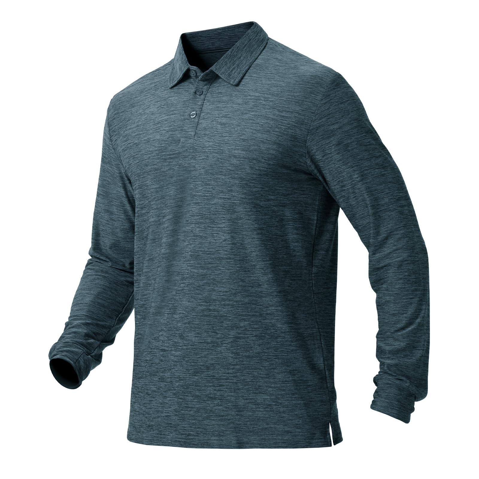 NAVISKIN Men's Quick Dry Golf Polo Shirt UPF 50 Long Sleeve Short Sleeve Moistur