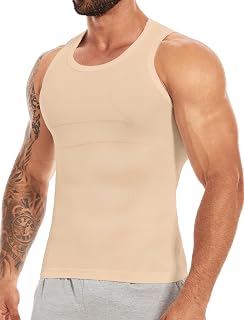 MISS MOLY Men's Shapewear Sleeveless Body Shaper Elastic Tummy Control Undershirt Tank Top Figure Shaping Shirt Vest