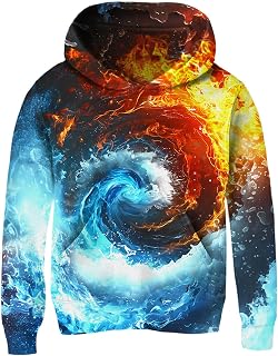 Fanient Pullover Boys Girls Fleece Hoodie with 3D Print Hoodie for Children with Kangaroo Pockets