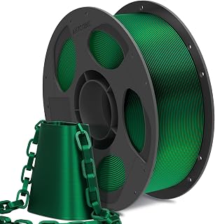 ANYCUBIC Silk 3D Printer PLA Filament 1.75mm, 1KG Silk Christmas Green | Clog-Free Shiny, Dimensional Accuracy +/- 0.03mm, Reusable Spool