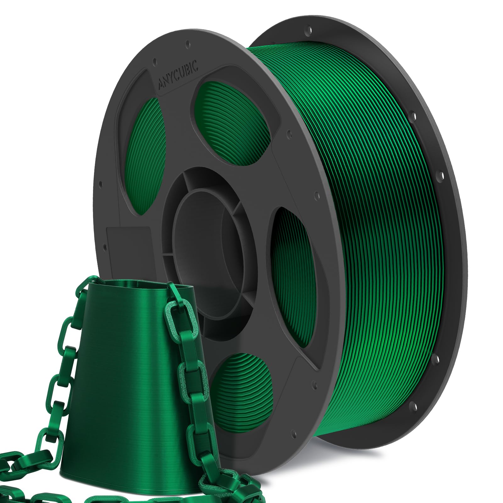 ANYCUBIC Silk 3D Printer PLA Filament 1.75mm, 1KG Silk Christmas Green | Clog-Fr